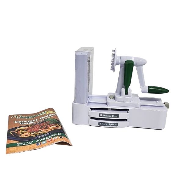 Veggetti Pro Spiral Table Top Vegetable Cutter Pasta Salad Coleslaw 3 SS Blades - Picture 2 of 13
